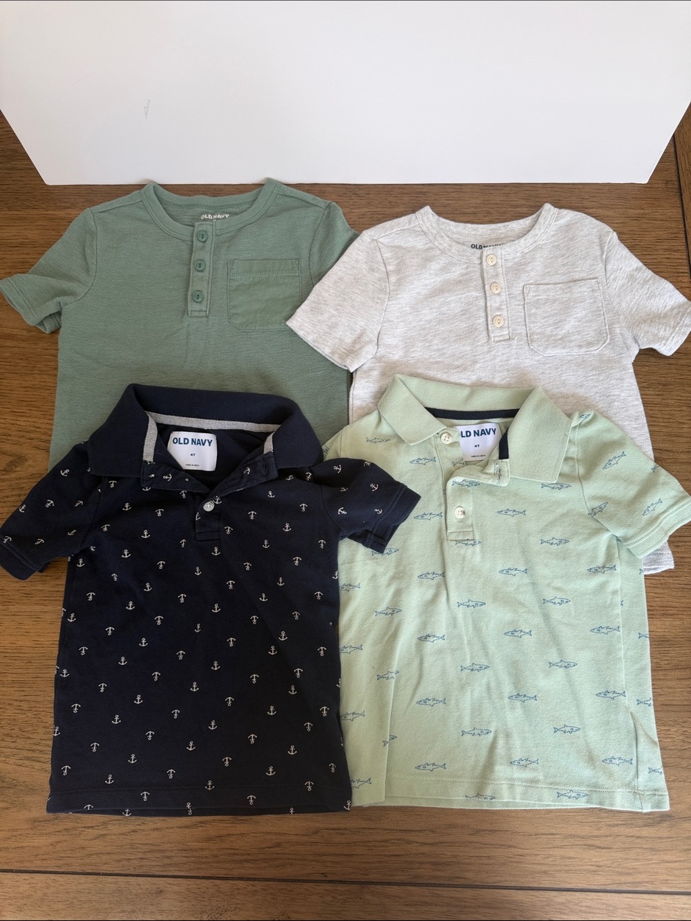 Old Navy Boys' Polo & Henley Shirts - Navy, Sage, Heather Gray, Green